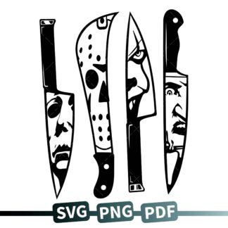 Horror Movie Characters In Knives SVG files