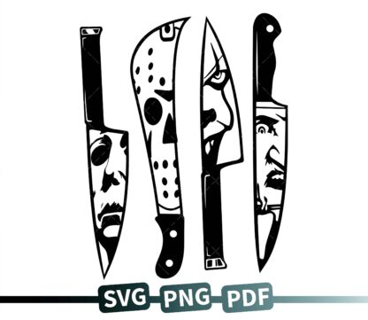 Horror Movie Characters In Knives SVG files